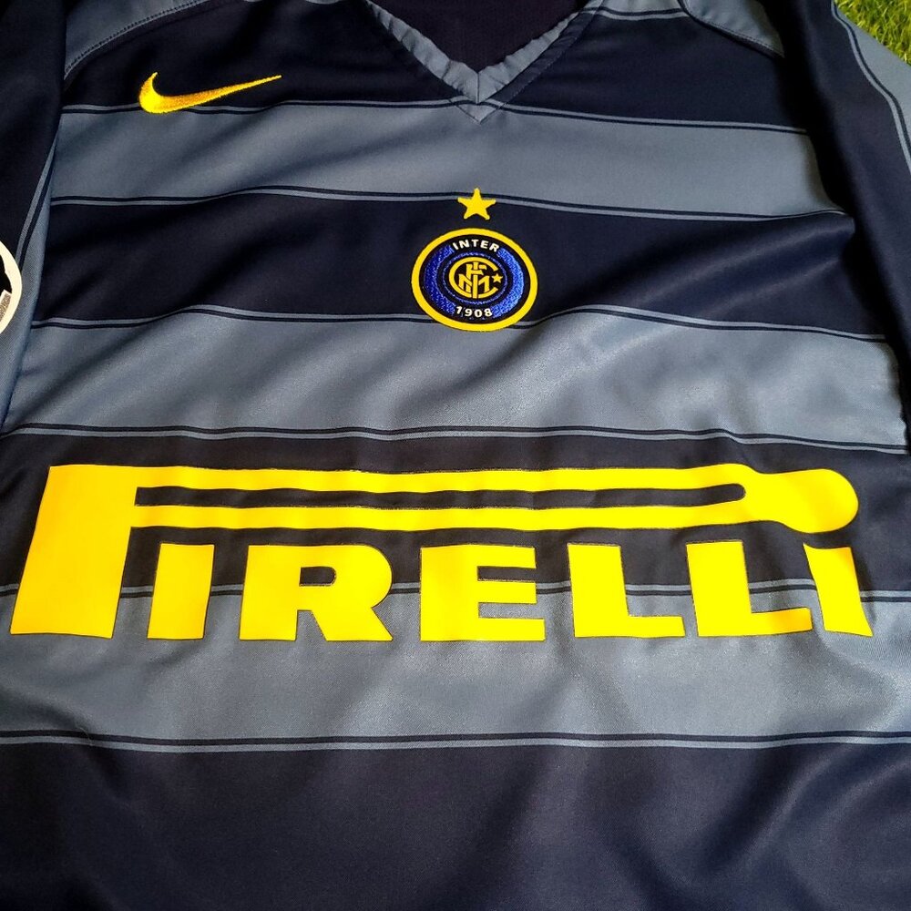 Adriano Inter Milan 2004 2005 2006 Third UEFA Soccer Jersey Shirt L - Picture 3 of 9